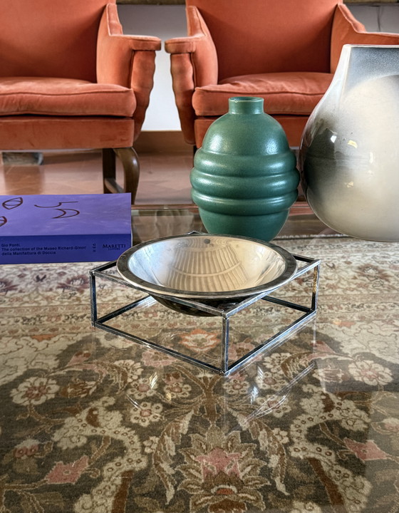 Image 1 of Bol / vide poche en métal argenté, Italie Mid Century 1970