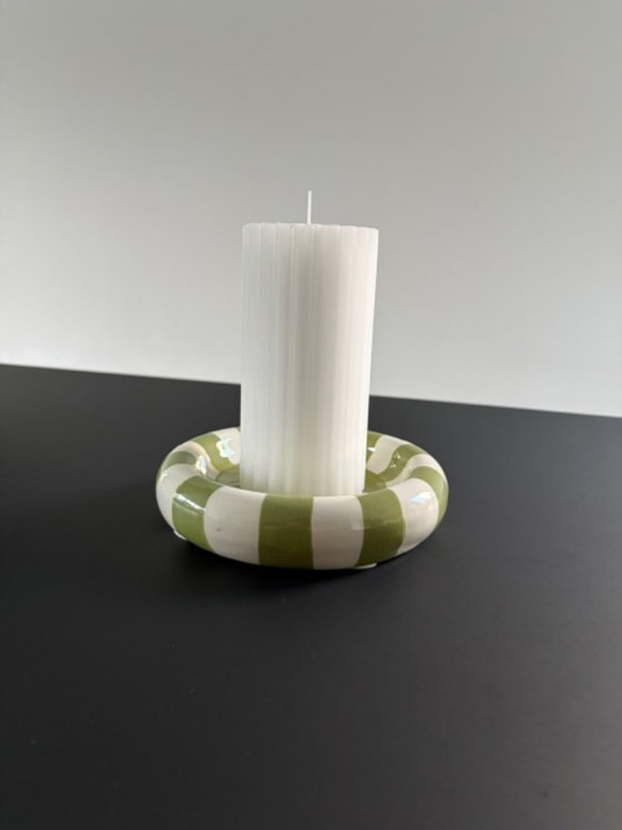 Cuenco a rayas verde-blanco / Vide-Poche – Ceramic (photo 10 of 15)