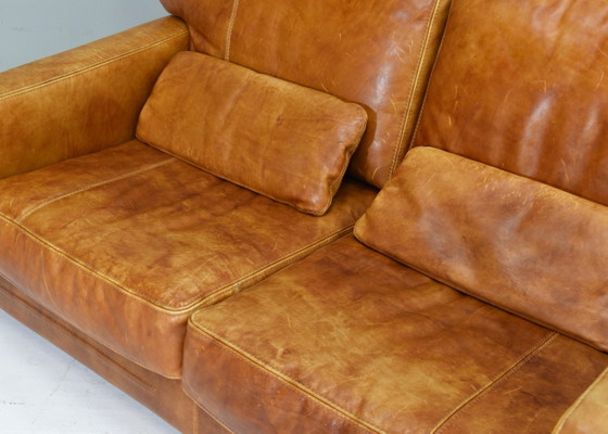Pair of Baxter ‘Arcon’ Sofas in Buffalo Leather by Marco Milisich, Italy, 1970s, Couches, Brown (photo 16 of 20)