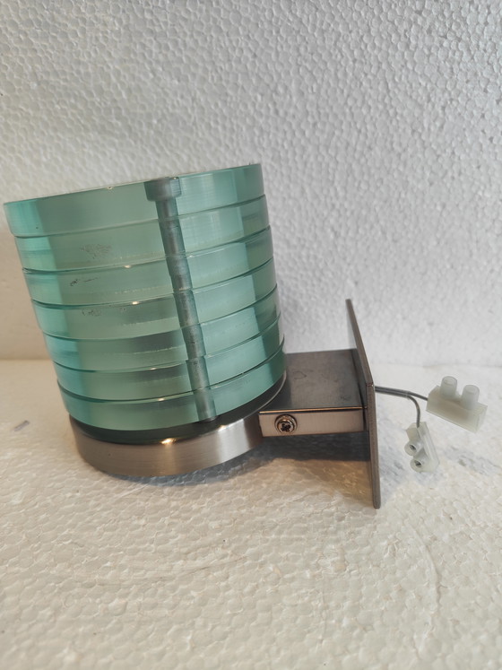 Image 1 of Applique murale avec abat-jour en verre épais transparent, style vintage