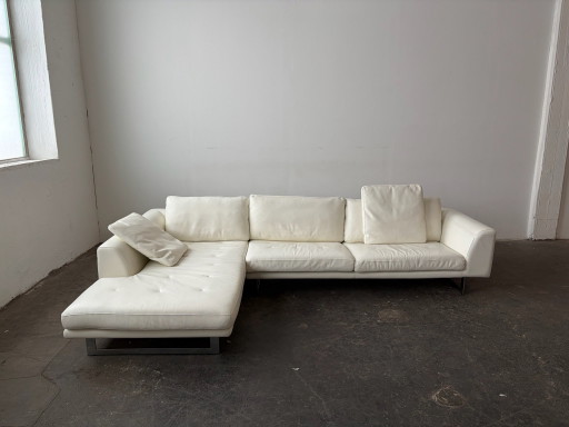 Als nieuw! Roche Bobois Paris Designbank Couch Wit Leer