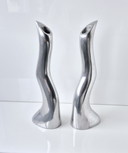 2 x IKEA Anna Everlund / Efverlund candlesticks, zigzag pattern, 1980s