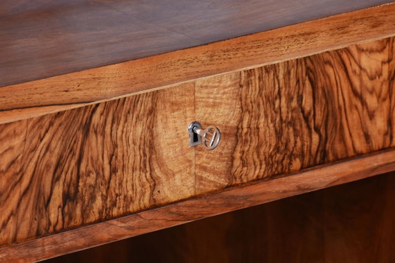 Restored Art Deco Writing Desk, By UP Závody, Walnut, Repolished, Czech, 1930s – Metal, Wood (photo 16 of 19)