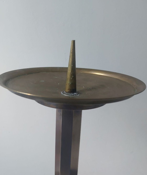 Candle holder 2900/1920 92 cm high 5.6 kg, Brass, Copper, Brown (photo 6 of 10)
