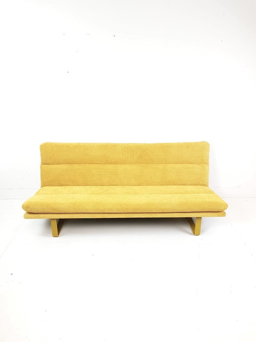 Vintage Artifort Kho Liang Le three-seater sofa, newly upholstered in yellow
