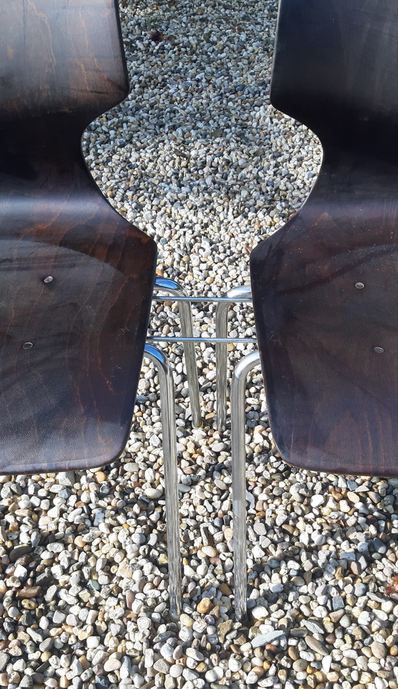 Image 1 of Set Flötotto Pagholz eetkamerstoelen   palisander 