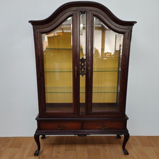 Vintage Chippendale Vitrine, Anrichte, Porzellanschrank, Wandschrank