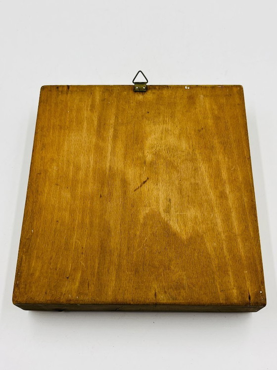 Image 1 of Moule Ancien à Massepain en Bois Sculpté 6 Cœurs Artisanat Traditionnel