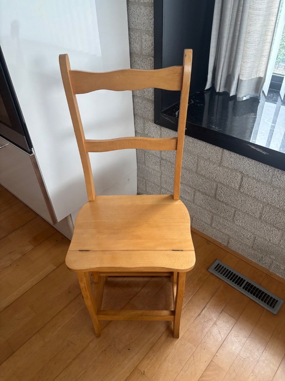 Troel, sgabello a gradini e sedia in uno di Weijn Design, numero 155 – Sgabelli, Legno, Ottone (photo 2 of 11)