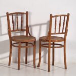 Antique Thonet chairs with engraved seat (c.1920). Set of two pieces #1 – Dining chairs (photo 6 of 10)