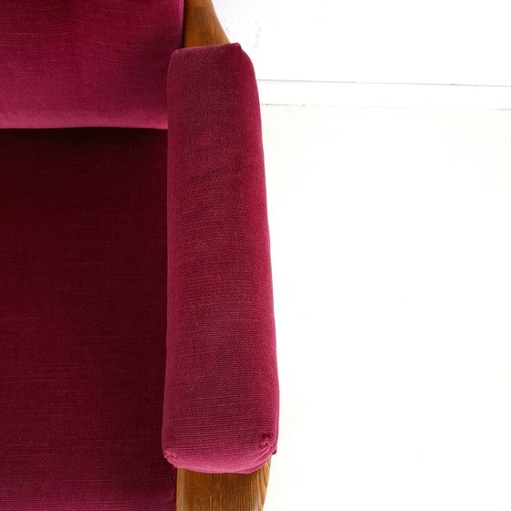 Image 1 of 2 poltrone vintage di design danese anni '70 in legno e velluto rosa