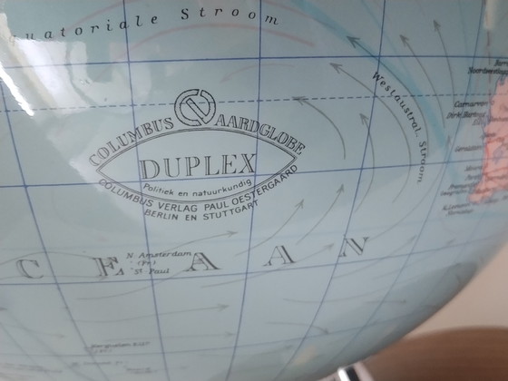 Image 1 of Globo – Mappamondo – Lampada da tavolo – Columbus Duplex anni &#39;70