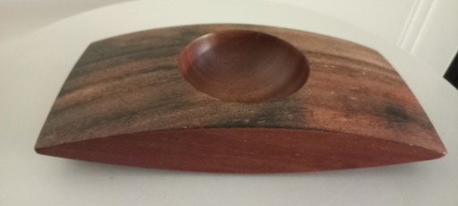 Ciotola scultorea in legno / Vide-Poche (30 cm) – Mid-Century / Japandi – beeldhouwkunst, Wood