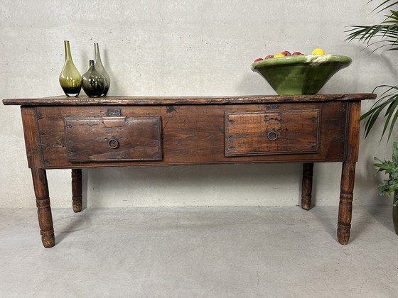 Image 1 of Antigua mesa auxiliar española - Siglo XIX