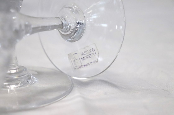 Image 1 of Verres à champagne en verre soufflé de Murano, signés Nason & Moretti, avec étiquette d'origine, lot de 12