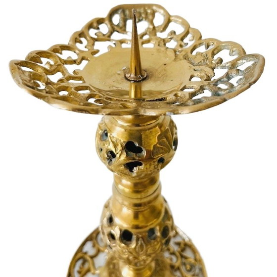 Image 1 of Candeliere d'epoca in filigrana di ottone
