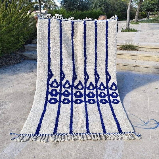 Handmade Moroccan rug in natural wool 250cm x 150cm – Rugs & carpets, Cotton (photo 8 of 9)