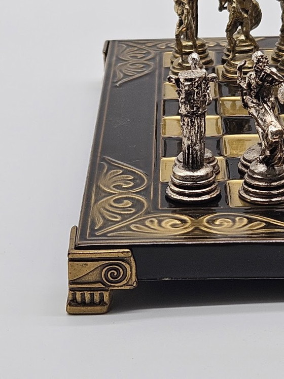 ♟️ Antik-Schachspiel „Griechische Mythologie“ – GiftHome Sammler-Set (26x26 cm, Zamak-Metall) – Bildhauerei (photo 8 of 9)