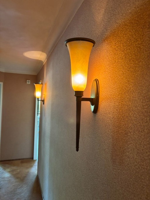 7 lampade da parete vintage – wandlampen, Glass, Metal (photo 2 of 5)