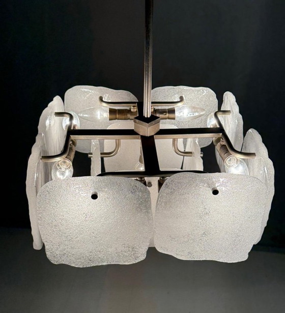 Image 1 of Lampe en verre glacé/plafonnier de J.T. Kalmar pour Kalmar Franken, modèle : Bernstein, Autriche, années 1960