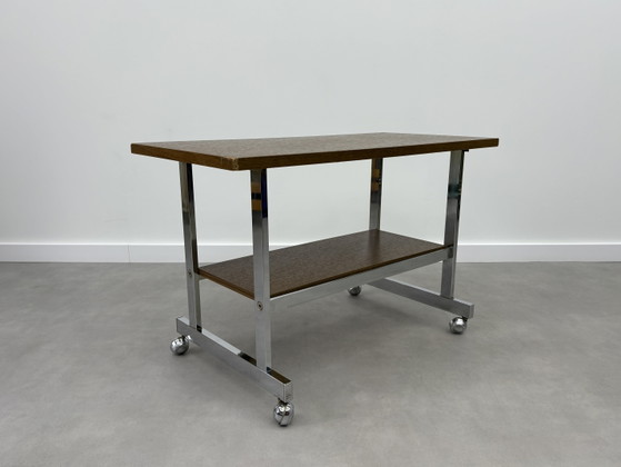 Vintage Trolley / Side Table 60s/70s – Bar carts, Chrome, Wood (photo 4 of 10)