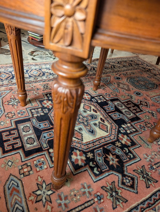 Image 1 of Heavy coffee table in onyx and walnut