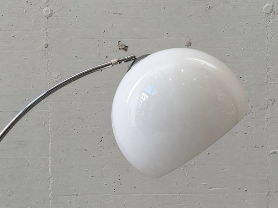 Lampadaire arc Vintage Space-Age – Chrome, Verre Acrylique & Marbre de Carrare, années 70 – Glass (photo 2 of 13)