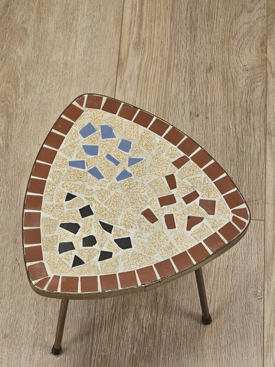 Vintage Mosaic Side Table Plant Table Small Table – Stone, Wood (photo 3 of 6)