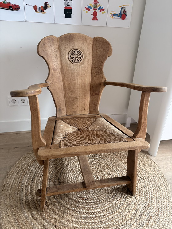 Image 1 of Arts & crafts brutalism monastery chair 