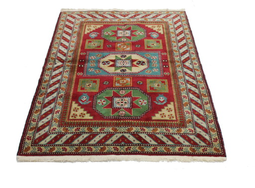 Origineel handgeknoopt oud Kazak tapijt 160 x 110 cm