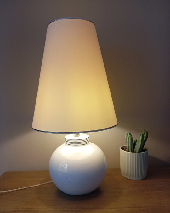Image 1 of White floor lamp, white ceramic base, Beaulieu model by Envy / Portugal
