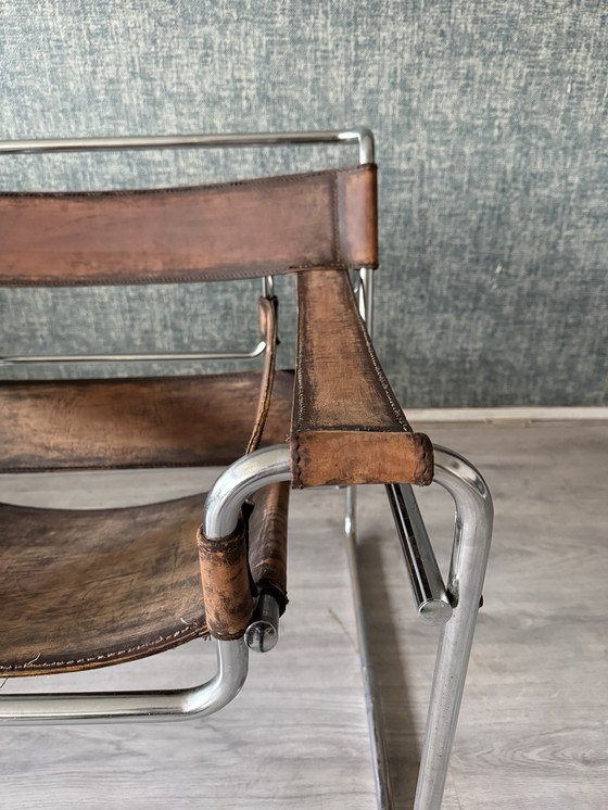 Image 1 of Vintage Marcel Breuer, sedia Wassily, patinata, Italia - anni '60