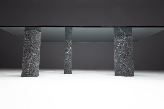 Image 1 of Esstisch aus Marmor und Glas von Massimo Vignelli, Italien, 1980er Jahre