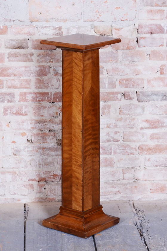 Restored Art Deco Pedestal, Spruce, Oak, Mahogany, Czech, 1920s – Column, Wood (photo 4 of 7)
