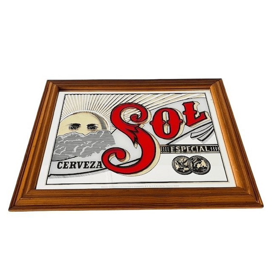 Image 1 of Alter mexikanischer Cerveza Sol Bierspiegel 1960er Jahre