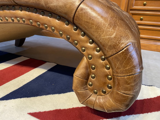 Chaise longue Chesterfield inglese XL, Pelle Vintage Color Sigaro, 170L x 84P x 90H – Winchester, Leather (photo 3 of 5)