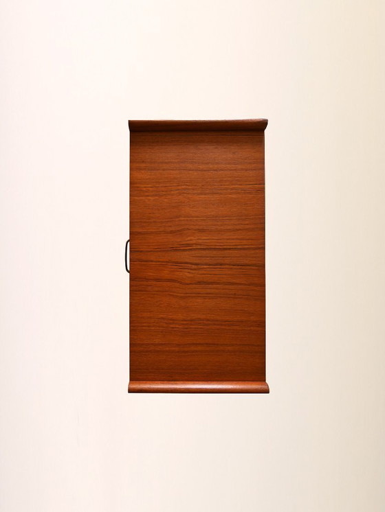Image 1 of 1950s Scandinavian Teak Nightstand with Brass Handles