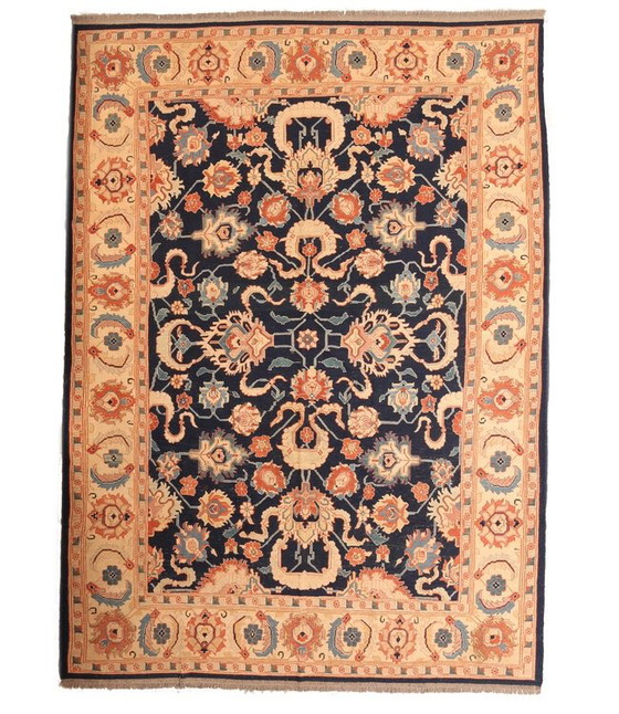 Tapis kilim Sumak tissé à la main 357x273 cm, Laine, Beige (photo 2 sur 9)
