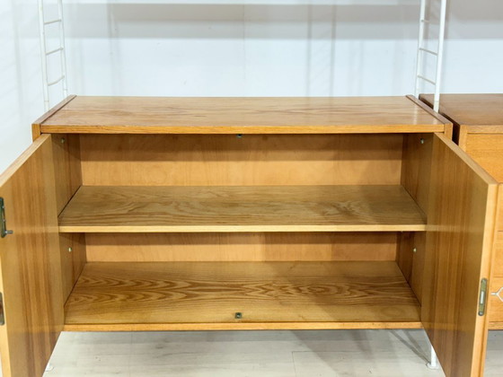 Image 1 of Mid-century string shelving / vintage wall shelf / Sybille 314 living room wall unit / living room wall unit