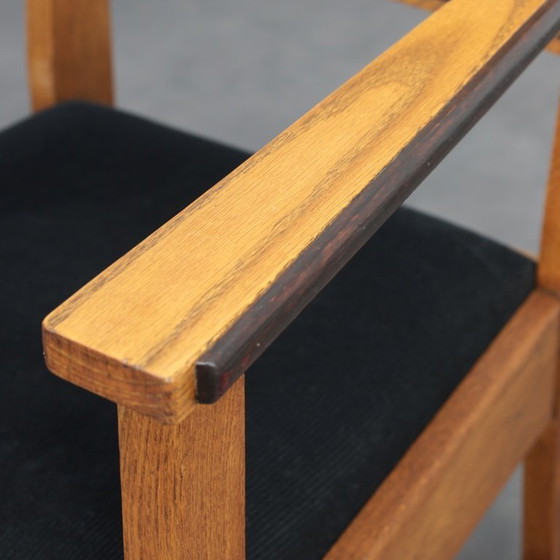 Image 1 of Raffinata coppia di poltrone Art Déco in rovere e Coromandel, attribuite a L.O.V. Oosterbeek, anni '30