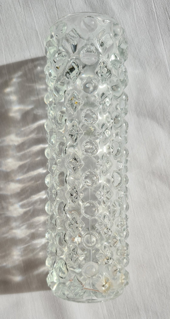 Pavel Pánek - Brutalism - small pressed glass vase - Libochovice glassworks / Sklo Union 70s (photo 4 of 11)