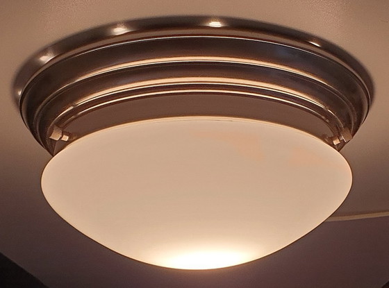 Image 1 of Art Deco style ceiling lamp opaline glass