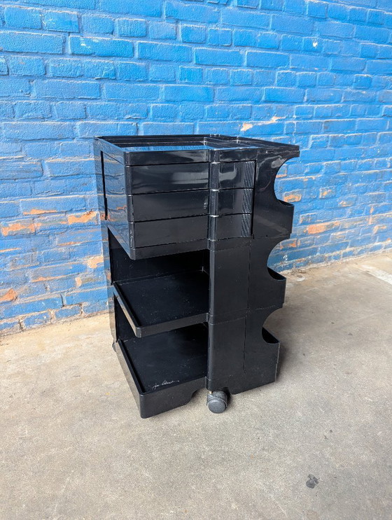 Image 1 of Carrello Boby nero di metà secolo di Joe Colombo, anni '70