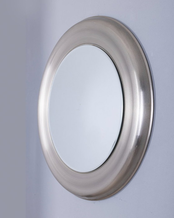 Image 1 of Vintage ronde metalen wandspiegel uit de jaren 60, ontworpen door Goffredo Reggiani