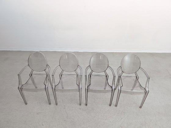 Image 1 of Set van 4 stapelbare stoelen van Kartell Design, model Philippe Starck Ghost.