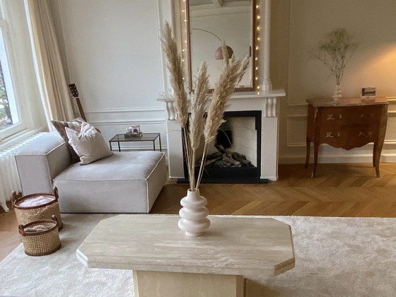 Image 1 of Travertine solid natural stone coffee table