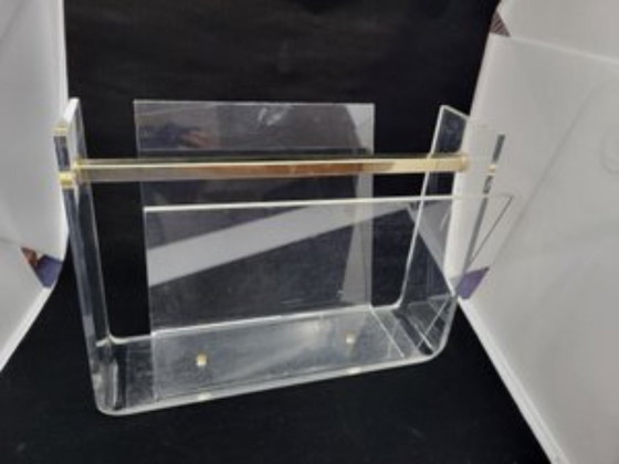 Image 1 of Portariviste in plexiglass David Lange Francia 1970 vintage