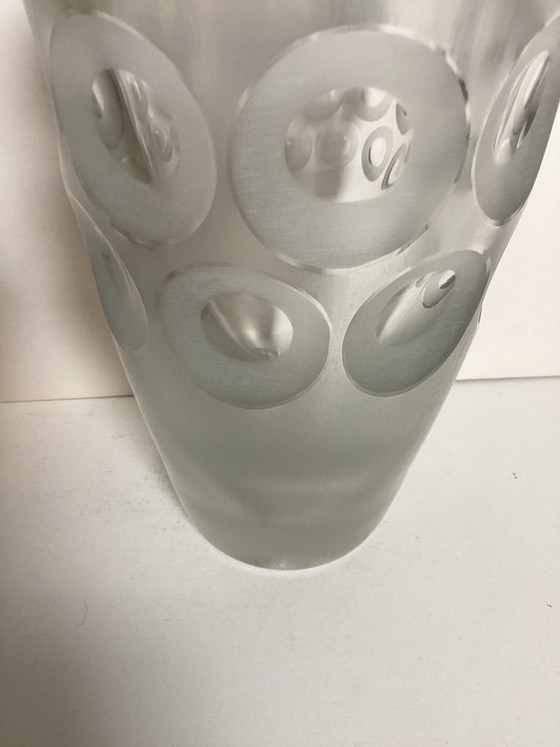 Image 1 of Vase with cut lenses - hand-signed