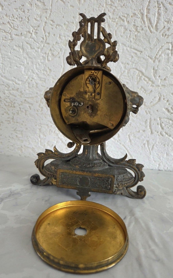 Antique Clock from 1884 – Metal, Brass (photo 6 of 7)