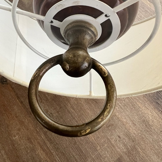 Set di 2 lampade vintage, Lampade da tavolo, Tessile, Legno, Beige (foto 10 di 15)